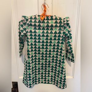J crew Crewcuts holiday nightgown. NWT. 2-tone green print on pale pink.